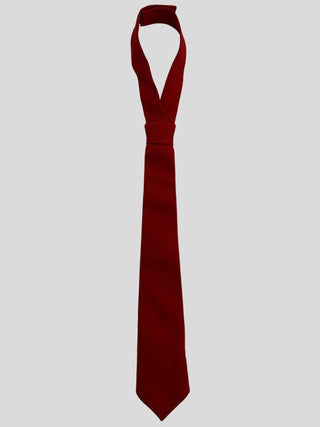 Flat image of red solid classic necktie