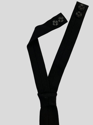 Tailored Black Classic Necktie + Tie Bar