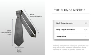 Image of Plunge necktie and how to measure
