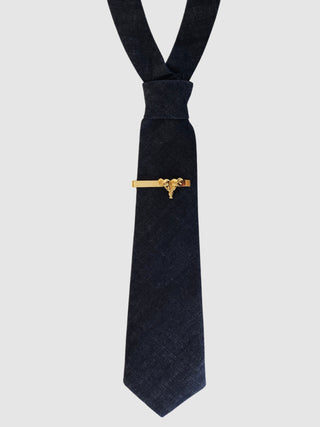 Denim Petite Necktie + Tie Bar