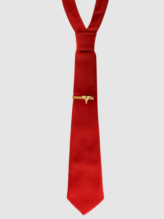 Red Classic Necktie + Tie Bar
