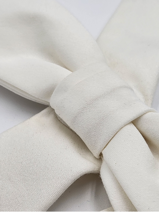 Close up of fabric on white Grace Bow Tie