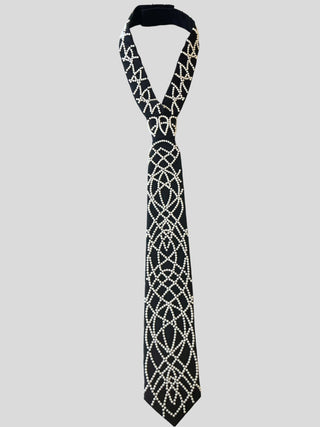 The Men's Embroidered Black Pearl Classic - Nandanie - Necktie - Nandanie
